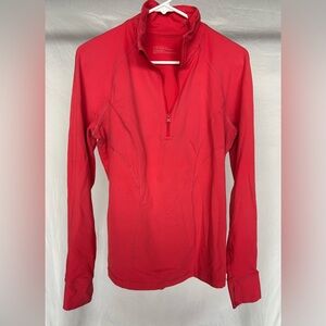 Zella Pink Fitted Polo Sweatshirt with Zipper